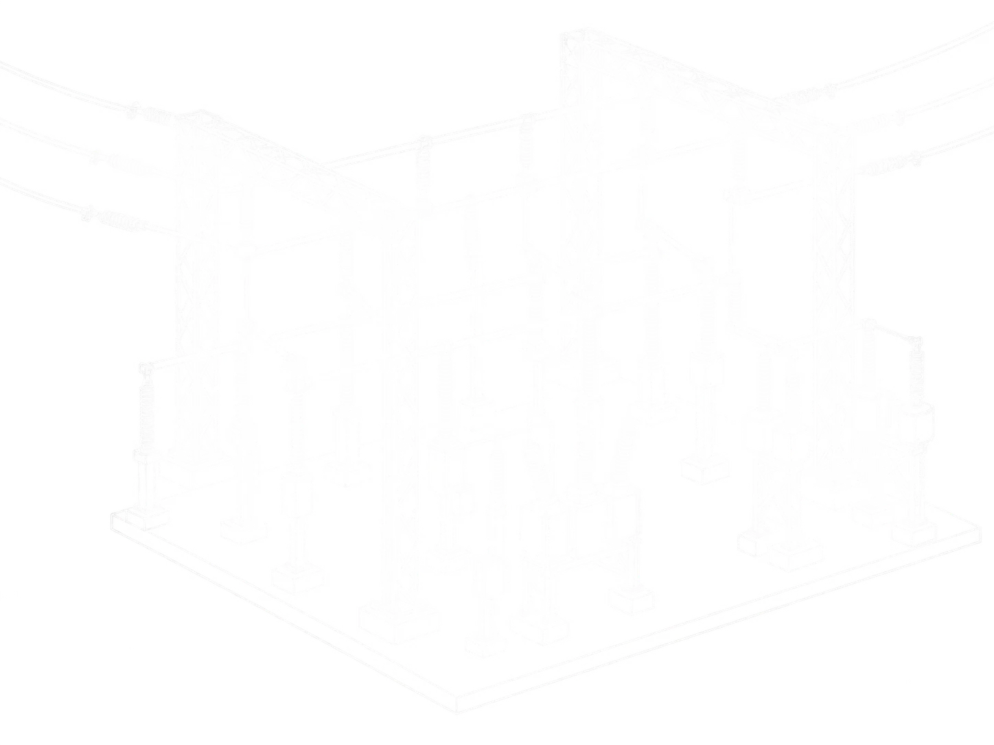 Isometric view of a power substation.